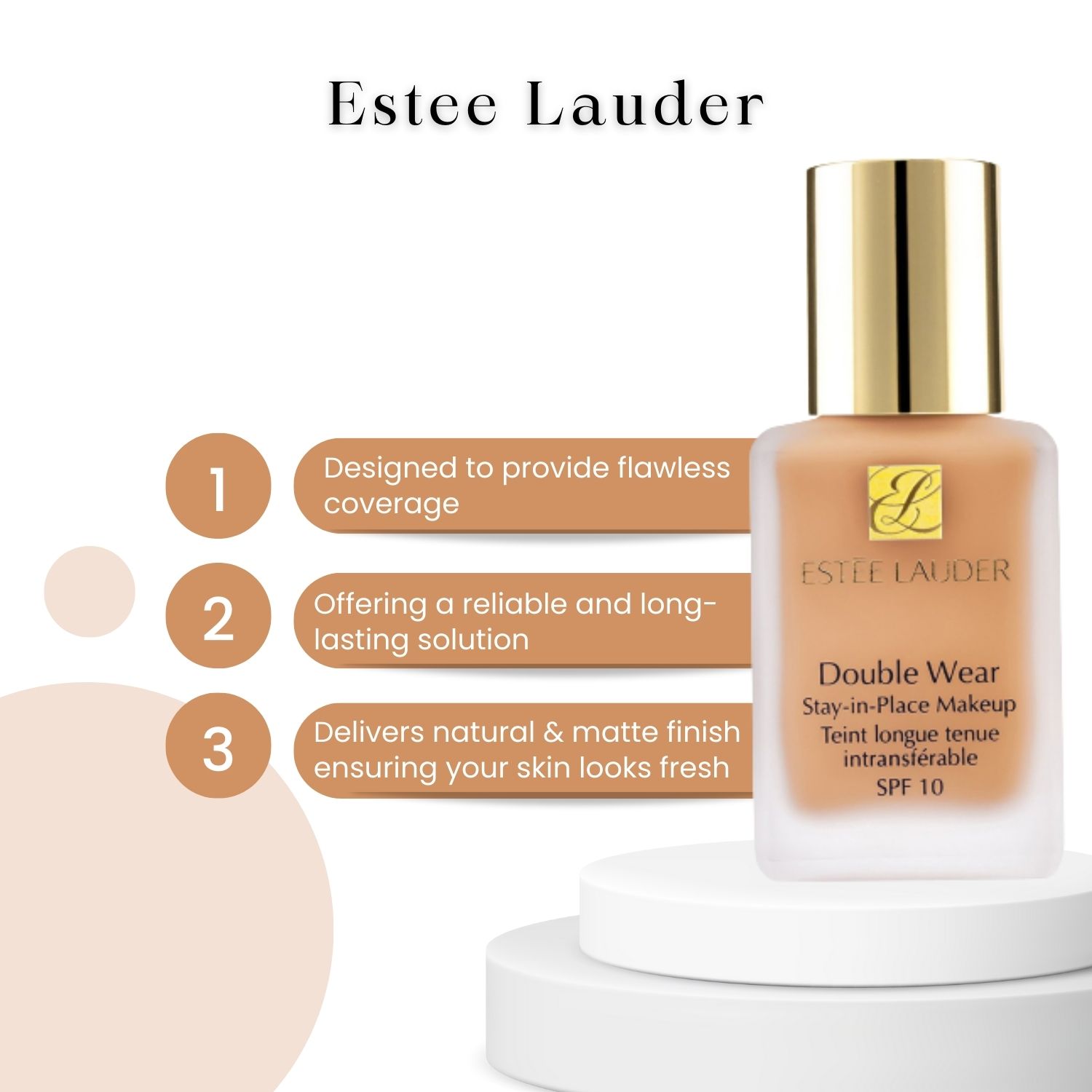 Estee Lauder Double Wear Stay-in Place Makeup Spf 10 - 2c1 Pure Beige 1 oz/30 ml - image 5 of 5