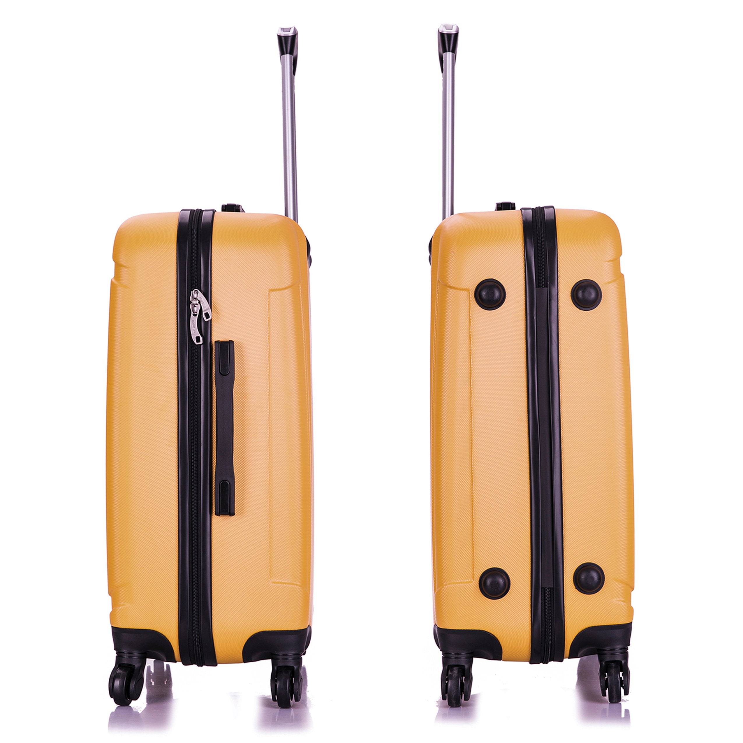 InUSA Pilot 24" Hardside Lightweight Luggage with Spinner Wheels, Handle, and Trolley, Mustard