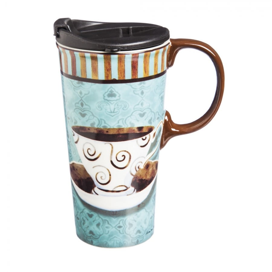 Cypress Home Deja Brew Ceramic Coffee Cup, 17 oz.