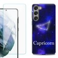 thumbnail image 1 of Shockproof Fashion Phone Case for Samsung Galaxy S23+ / S23 Plus 5G, with Tempered Glass Screen Protector, by OneToughShield ® - Capricorn, 1 of 4
