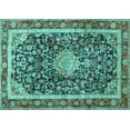 thumbnail image 1 of Ahgly Company Machine Washable Indoor Rectangle Medallion Turquoise Blue Traditional Area Rugs, 8' x 12', 1 of 4