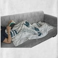 thumbnail image 6 of Retro Soft Flannel Fleece Blanket, Girl's Legs in Stripes Stockings and Retro Roller Skates Fun Teen Illustration Print, Cozy Plush for Indoor and Outdoor Use, 70" x 90", Teal White, by Ambesonne, 6 of 6