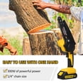 Mini Chainsaw Cordless, 6 Inch Handheld Electric Chainsaw with 2*1.5Ah ...
