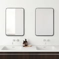 thumbnail image 5 of PAIHOME Sand Black Bathroom Mirror Stainless Steel Frame Vanity Mirrors 24"x36", 5 of 8