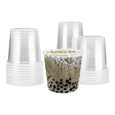 Karat 25oz Extra Wide Clear Plastic Cups, 120mm Flat Rim PP Cups for Sealing Film, 500 Count (C1025)