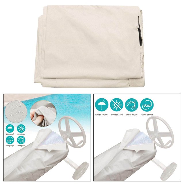 enqiretly Winter Cover For Swimming Pool Solar Reel Swimming Heavy Duty Waterproof Pool Solar - Reel Not Included L Beige