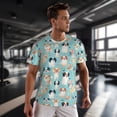 thumbnail image 3 of Wukai Colorful Dog Print Men's Short-Sleeved Mesh T-Shirt,Quick-Dry Short Sleeve Workout T-Shirt-Small, 3 of 8
