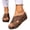 Brown, variant on Women's Platform Wedge Sandals Leopard Print Cork Footed Slide Lightweight Dressy Walking Shoes for All Day Brown Size 8.5