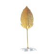 thumbnail image 1 of Metal Leaf Statue Leaf Sculpture Leaf Figurine Leaf Decorations Leaf Ornament Abstract Sculpture for Home Bookshelf Bar Decoration Cypress Leaf 25.5cm, 1 of 9