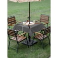 thumbnail image 4 of Outdoor Tablecloth with Umbrella Hole for Patio/Picnic/Party/Camping, Gray Baseball Waterproof Table Cloth Square Cover Washable, Modern Sport Games Watercolor (60"x 60"), 4 of 8