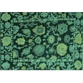 thumbnail image 1 of Ahgly Company Machine Washable Indoor Rectangle Oriental Turquoise Blue Traditional Area Rugs, 7' x 9', 1 of 4