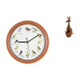 thumbnail image 1 of Reloj de pared con forma de pájaro cantor, decorativo, figura de animal, estatua artesanal con sonido, madera resistente, apto para sala de estar, dor, 1 of 8