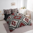 thumbnail image 3 of jejeloiu Ancient Bohemian Aztec 7-Piece Twin Bedding Sets,Rustic Western Tribal Bedding Comforter Set,Red Gray Sheet Sets For Adults,Microfiber Bedroom Decor Reversible, 3 of 8