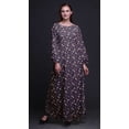 thumbnail image 2 of Bimba Polyester Georgette Leaves & Tulip Floral Print Womenâ€™s Long Elastic Waist Casual Summer MaxiÂ&nbsp;Dress-XXX-Large, 2 of 5