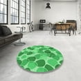 thumbnail image 4 of Ahgly Company Machine Washable Indoor Square Transitional Lime Mint Green Area Rugs, 5' Square, 4 of 7