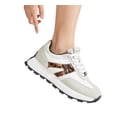 thumbnail image 4 of LUCKY STEP Womens Platform Shoes Chunky Fashion Lace-up Sneakers Casual Shoes,Grey&Leopard, 4 of 5