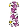 thumbnail image 5 of Summer Fashion Beach Dress for Womenm Plus Size Casual Short Sleeve Crewneck Dress Casual Flowy Tiered Maxi Beach Dress With Pockets Gradient Print Dress Present for Women on Sale, 5 of 5