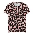 thumbnail image 5 of UANWENN T-Shirt à Col Rond Décontracté pour Femmes, Classique Polyvalent, Quotidien, à Manches Courtes, Uni, à Rayures, Léopard Camouflage, à Blocs de Couleur, 2 T-Shirts Superposables pour Femmes, Paquet Court, Vêtement, Chemise, Jolis Hauts pour Femmes Été, 5 of 5