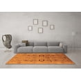 thumbnail image 3 of Ahgly Company Indoor Square Oriental Orange Industrial Area Rugs, 7' Square, 3 of 4