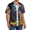 thumbnail image 3 of Salouo Purple Glowing Mushroom Pattern Cuban Collar Shirts for Men Button-Down Shirt Men's Short Sleeve Shirts Hawaiian Shirts Casual Shirts -X-Large, 3 of 6