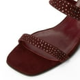 thumbnail image 2 of FSJ Women Bling Rhinestones Two Strap Square Open Toe Sandals Slip On Block Chunky Low Heel Mules Party Dating Dressy Shoes Size 10 Red, 2 of 5