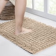 thumbnail image 1 of shiyou-Bathroom Rug Non Slip Bath Mat (24x17 Inch Beige) Water Absorbent Super Soft Shaggy Chenille Machine Washable Dry Extra Thick Perfect Absorbant Best Small Plush Carpet for Shower Floor, 1 of 4