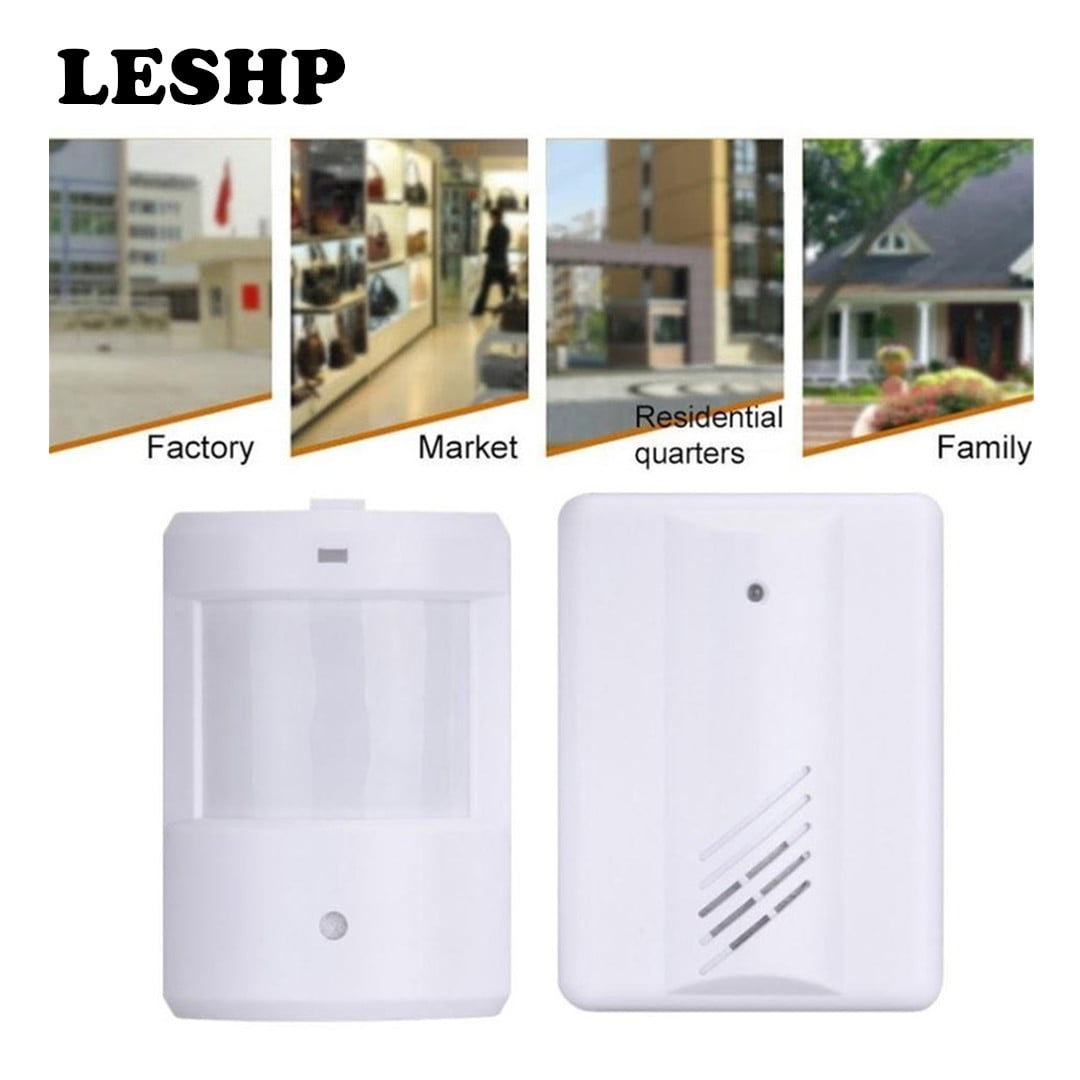 Outdoor Store Hotel Door Entry Alert Sensor Chime for Business with 1 Plug-in Receiver and 2 PIR Motion Detector Alert Wireless Home Security Driveway Motion Sensor Alarm Kit