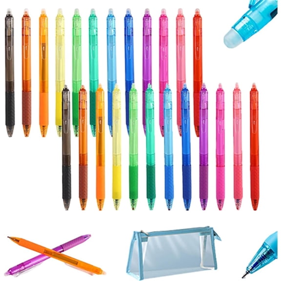 Erasable Gel Pens Multi Color 0.7mm Retractable 12 Pack