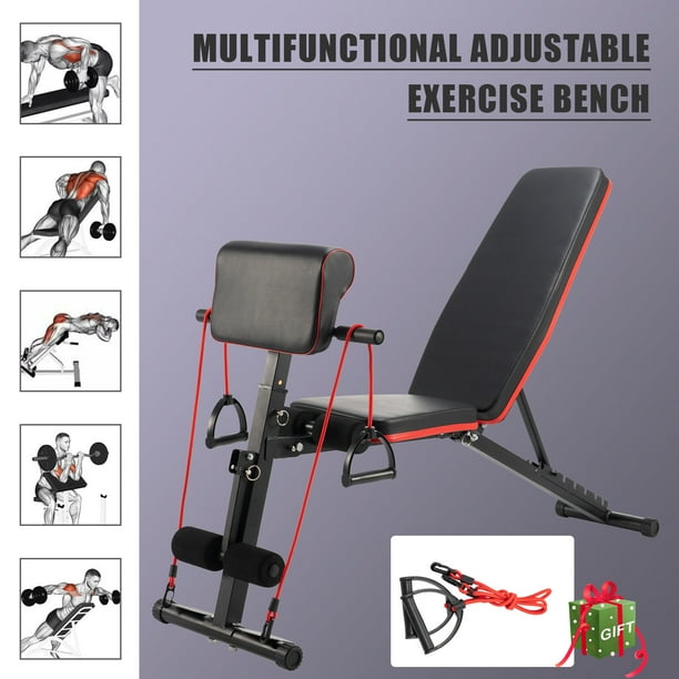 Adjustable Weight Bench for Home Gyms w Preacher Curl Pad, Resistance ...