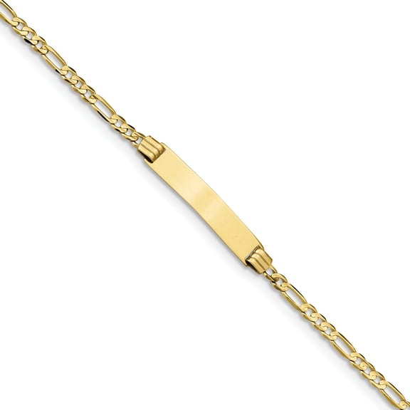 10K Yellow Gold bracelet ID Figaro 6 in 5.5 mm 2.68