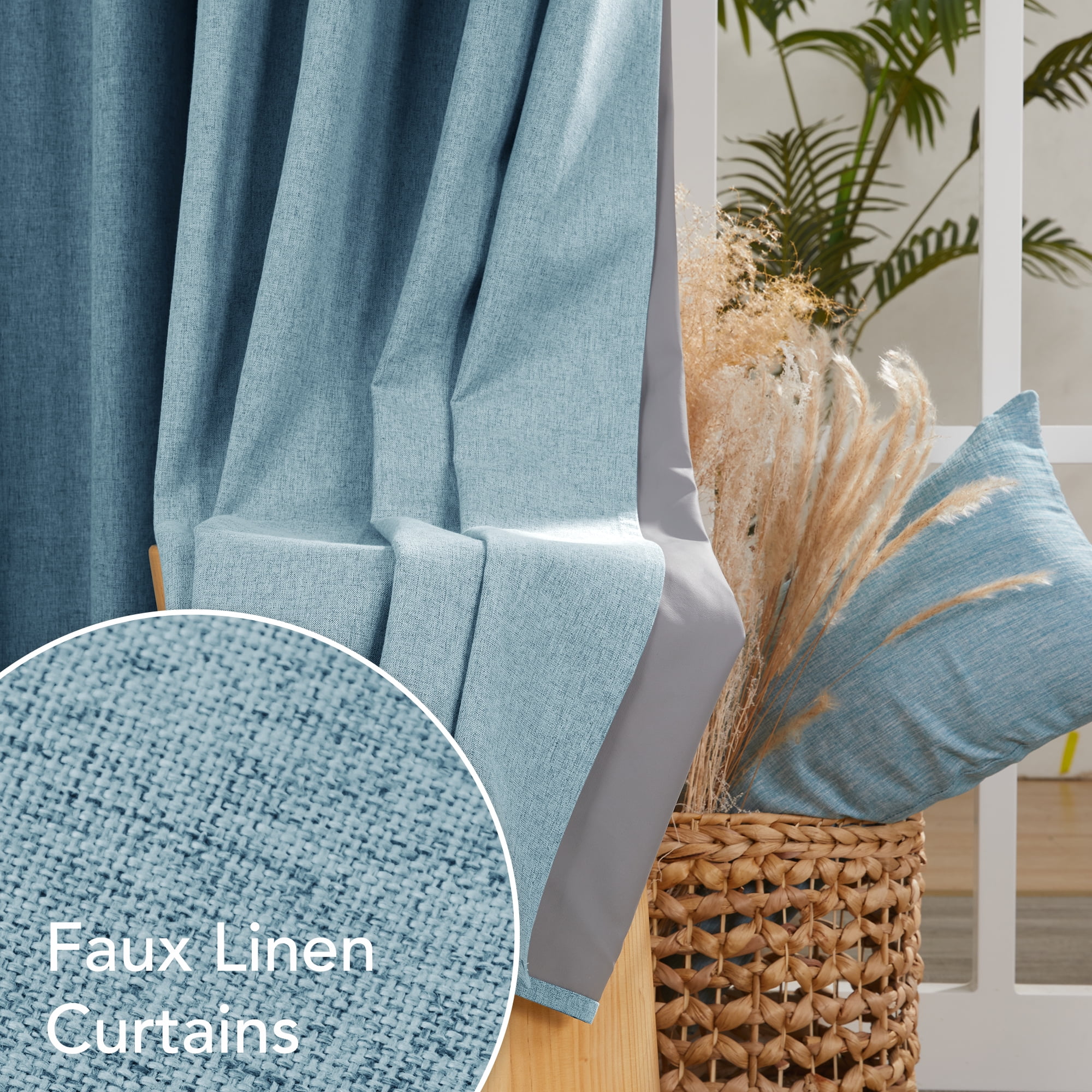 Deconovo Teal Curtains 72 inch Long 2 Pcs, 100% Blackout Curtains