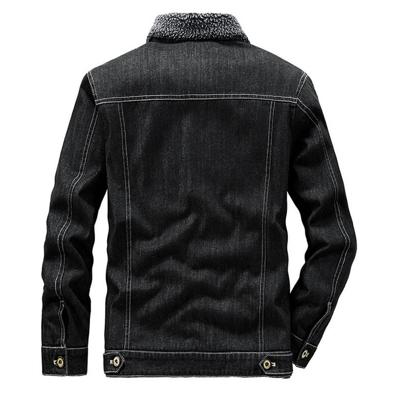 Men's Winter Sherpa Lined Denim Jacket Windbreaker Trucker Men's Winter Sherpa Lined Denim Jacket Windbreaker Trucker