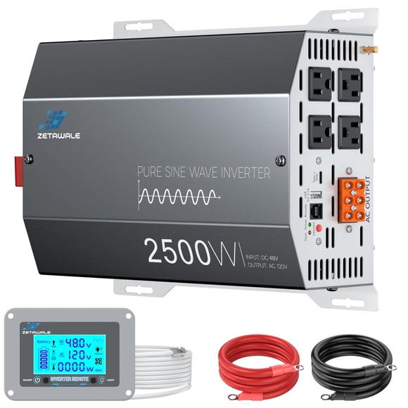 Inversor ZETAWALE de onda sinusoidal pura 2500W 48V 110V con 4 tomas