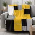 thumbnail image 2 of Yellow Abstract Throw Blanket for Couch,Soft Lightweight Flannel Fleece Blanket,Geometric Grey Black White Lattice Microfiber Plush All Season Decorative Blankets Gifts for Sofa Office Travel 40"x50", 2 of 9