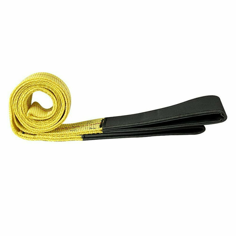2 inchx 6ft Heavy Duty Nylon Web Lifting Sling Tow Strap Flat Loop Eye & Eye Webbing, 9000lbs Max, Size: 6' x 2, Yellow