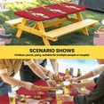thumbnail image 6 of Cherry Blossoms Table Cloths for 4 Foot Rectangle Tables, Japanese Spring Floral Leaves Rustic Red Patio Waterproof Elastic Fitted Tablecloths, Washable Rectangular Table Cover for Camping, 6 of 8