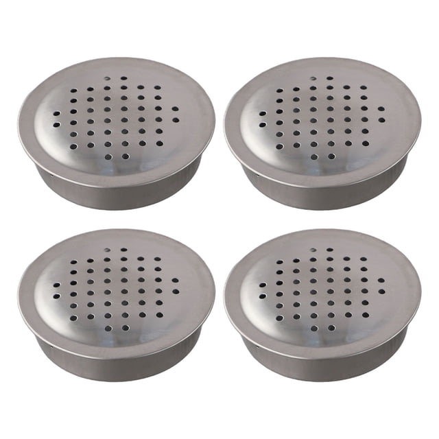 4 Pcs Cache-Vent en Acier Inoxydable pour Armoires : Grilles d'Air Décoratives Ventilation