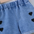 thumbnail image 6 of XFHLMJFF Toddler Baby Girls Denim Jeans Summer Love Heart Primted Denim Shorts Elastic Waistband Cute Jeans 18-24 Months, 6 of 7