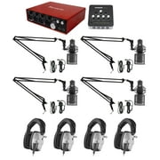 4-Person Podcast Podcasting Kit w/Scarlett Interface+Beyerdynamic Headphones