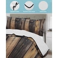 thumbnail image 4 of Black Brown Board Twin Size Down Alternative Comforter, Lightweight Comforter Quilt Bedding Set with Pillow Shams Vintage Chic Shabby Wooden Grain All Seasons Bed Comforter Duvet Insert 68"x86", 4 of 7