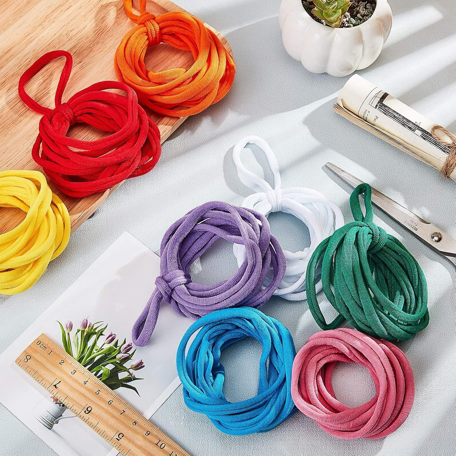 3bags 96 Pcs 8 Colors Potholder Loops Elastic Weaving Loom Loops Multiple Colors Craft Loops Refil for DIY Crafts Supplies Colorful DIY