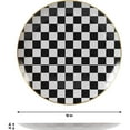 thumbnail image 3 of Crown Display Fancy Black and White Checkered Plastic Plate Set with Gold Rimmed Edge, 80-Count, 3 of 8