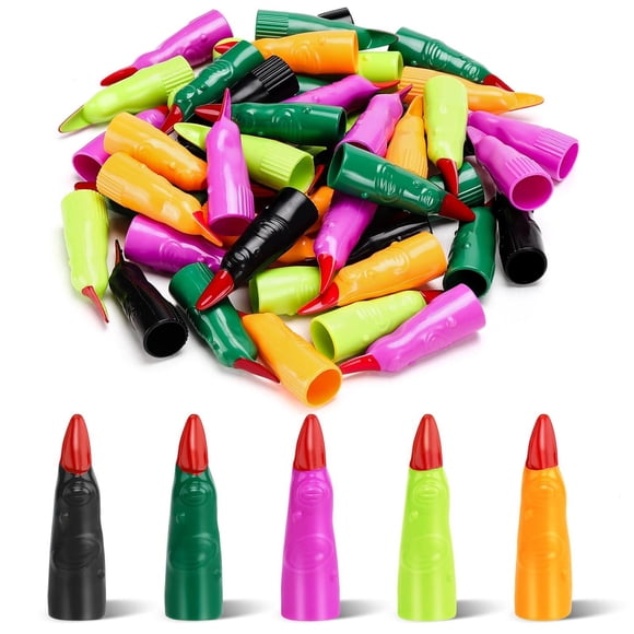 50 punteros de dedo para niños leyendo dedos de bruja multicolor, cubiertas de uñas para niños de in