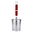 thumbnail image 1 of Colador de alimentos con diseño de canasta profunda, colador de acero inoxidable para pastas y fideos: aleación duradera con mayor espesor de malla, mango de madera y base estable, adecuado para, 1 of 8