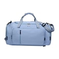 thumbnail image 3 of Bolsa de viaje de lona, ​​portátil, para llevar en el gimnasio, deportiva, con funda para carrito Azul, 3 of 9
