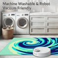 thumbnail image 5 of ODIKA 5'x7' Machine Washable Non-Slip Area Rug, Dynamic Ocean Swell Latch Hook with Flowing Wave Motifs High Traffic Rug with Pad, Blue, 717458, 5 of 8