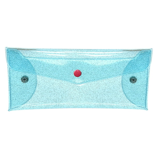 Estuche Transparente Brillante para Lápices de Colores | Bolsa de Almacenamiento Portátil de Pvc con Cierre a Presión | Múltiples Opciones de Color | Organizador Elegante para Útiles Escolares, de Of