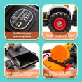 thumbnail image 5 of 24V Kids Ride on Excavator Digger Toy Cars, Ride on Construction Toy w/4-in-1 Construction Attachments (Excavator, Dump Truck & Bulldozer), Electric Tractor Car w/Remote Control, Swivel Seat, Orange, 5 of 7