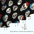 thumbnail image 6 of Black Cartoon Skull Pattern Shower Curtain 36"x72" ,Bathroom Decorative Shower Curtains Set with 12 Hooks,Modern Waterproof Washable Shower Curtain, 6 of 6