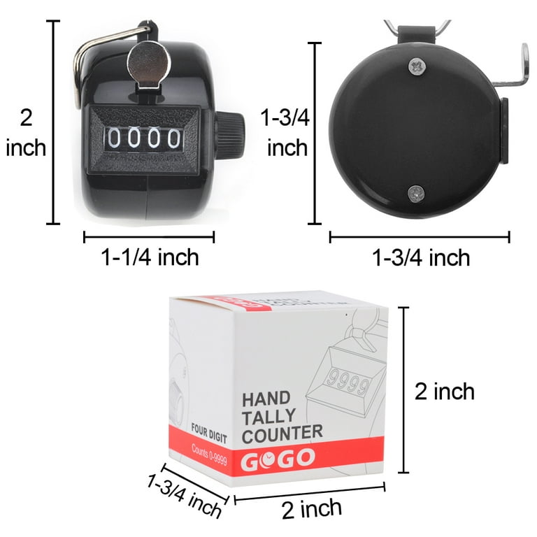 GOGO Hand Tally Counter, Handheld 4 Digit Lap Counter, Manual Mechanical  Clicker for Row, People & Knitting